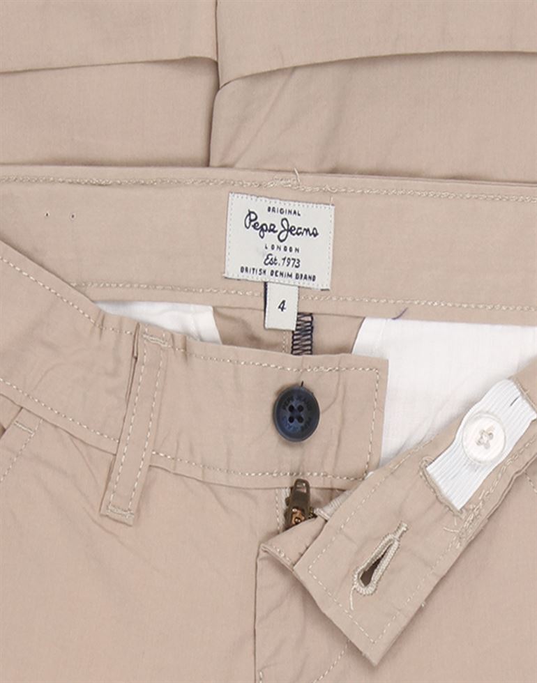 Pepe Jeans Boys Solid Beige Shorts